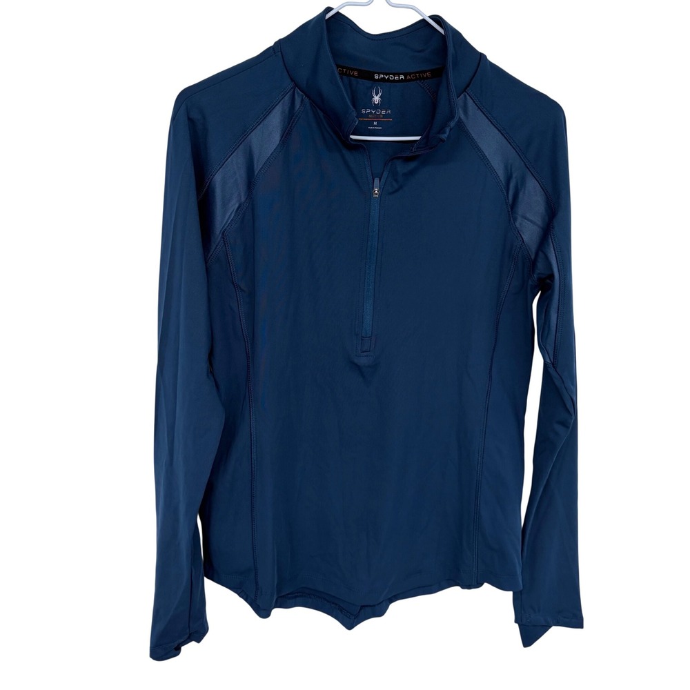 Navy Blue Spyder Active 1/2 Zip Running Top Medium‎ Women's Athleisure Pullover